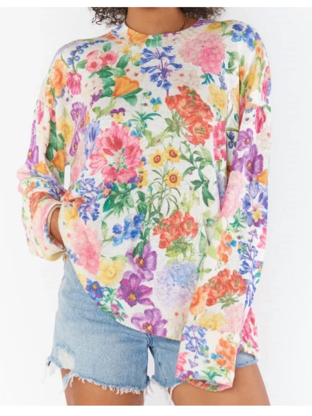 Floral Crewneck Sweater - Multicolor